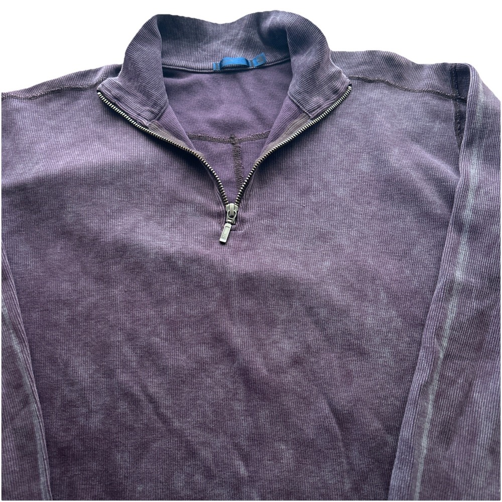 Agave Denim Men's Medium Purple 1/4 Zip Pullover Supima Cotton Sweater USA‎ Made